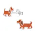 Hunde Kinderohrringe in Silber - Little Ones