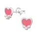 Herzen Perle Kinderohrringe in Silber - Little Ones