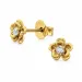 Blumen lab grown Diamant Ohrstecker in vergoldetem Sterlingsilber mit lab grown Diamant 
