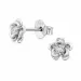 Blumen lab grown Diamant Ohrstecker in Silber mit lab grown Diamant 