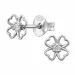 Blumen Ohrstecker in Silber mit lab grown Diamant 