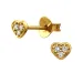 Herz lab grown Diamant Ohrstecker in vergoldetem Sterlingsilber mit lab grown Diamant 