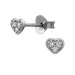 Herz lab grown Diamant Ohrstecker in Silber mit lab grown Diamant 