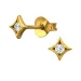 lab grown Diamant Ohrstecker in vergoldetem Sterlingsilber mit lab grown Diamant 