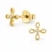 Blumen Ohrringe in vergoldetem Sterlingsilber mit lab grown Diamant 