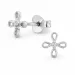 Blumen Ohrringe in rhodiniertem Silber mit lab grown Diamant 