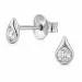 Tropfen Ohrstecker in rhodiniertem Silber mit lab grown Diamant 