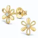 Blumen Ohrringe in vergoldetem Sterlingsilber mit lab grown Diamant 