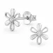 Blumen Ohrringe in rhodiniertem Silber mit lab grown Diamant 