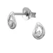 Tropfen Ohrringe in rhodiniertem Silber mit lab grown Diamant 