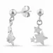 lange Stern Ohrringe in Silber