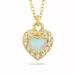 Herz Opal Halskette aus vergoldetem Sterlingsilber