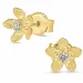 Blumen Zirkon Ohrstecker in 9 Karat Gold mit Zirkon