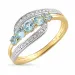 polierter abstraktem Topas Ring aus 9 Karat Gold mit Rhodium