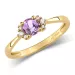 Glatt  violettem Amethyst Ring aus 9 Karat Gold
