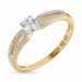 Elegant weißem Zirkon Ring aus 9 Karat Gold mit Rhodium
