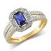 blauem Gold Ring aus 9 Karat Gold mit Rhodium