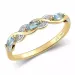 Eng blauem Topas Ring aus 9 Karat Gold mit Rhodium