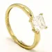 viereckigem Zirkon Ring aus 8 Karat Gold