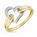Goldring Herz Ring aus 9 Karat Gold mit Rhodium