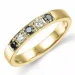 schwarz Diamant Memoirering in 14 Karat Gold 0,10 ct 0,15 ct