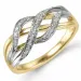 Diamant Ring in 14 Karat Gold mit Rhodium 0,10 ct