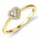 Herzring in 14 karat gold 0,129 ct