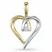 Herz Diamant Anhänger in 14 karat Gold- und Weißgold 0,02 ct