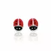 Kleinen Scrouples Marienkäfer Ohrringe in Silber rotem Emaille schwarzem Emaille