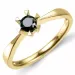 schwarz Solitärring in 14 Karat Gold 0,32 ct