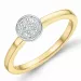 runder Diamant Gold Ring in 14 Karat Gold- und Weißgold 0,11 ct