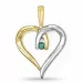 Herz Smaragd Anhänger in 14 karat Gold- und Weißgold 0,04 ct