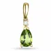 grünem Peridot Anhänger in 14 karat Gold 0,03 ct 0,9 ct