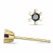 schwarzem Diamant Solitärohrstecker in 14 Karat Gold mit schwarz Diamant