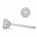 Blumen Diamant Ohrstecker in 14 Karat Weißgold mit Diamant