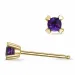 2 x 0,10 ct dunkelviolettem Amethyst Solitärohrstecker in 14 Karat Gold mit Amethyst 