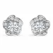 Blumen Weißgold Brillantohrringen in 14 Karat Weißgold mit Diamant 