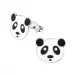 Kleinen Panda Ohrringe in Silber