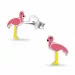 Flamingo altrosa Emaille Ohrringe in Silber