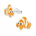 Fisch gelbe Emaille Ohrringe in Silber
