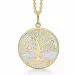 20,5 mm Støvring Design Lebensbaum Halskette mit Anhänger in 8 Karat Gold mit Vergoldete Silberhalskette