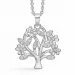 Støvring Design Lebensbaum Zirkon Anhänger mit Halskette in Silber weißem Zirkon