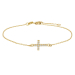 Siersbøl Kreuz Armband in 8 Karat Gold weißem Zirkon