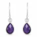 lange Tropfen Amethyst Ohrringe in Silber