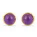 Matt runden violettem Amethyst Ohrstecker in vergoldetem Sterlingsilber - Loom Stones