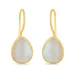 weißen Mondstein Ohrringe in vergoldetem Sterlingsilber