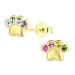 Pfote mehrfarbigem Kinderohrringe in vergoldetem Silber - Little Ones