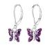 Schmetterlinge violettem Kinderohrringe in Silber - Little Ones