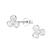 7 mm Blumen Ohrringe in Silber