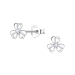 Blumen Zirkon Ohrringe in Silber